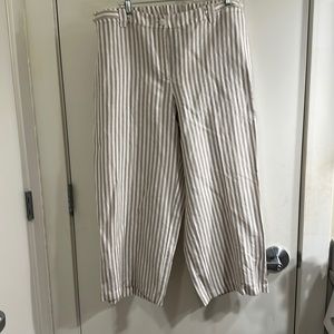 J. Jill Sesame Wheat wide leg linen blend striped pants, 16
